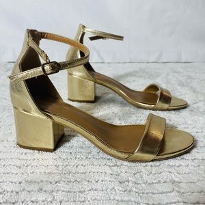 Charlotte Russe  Ankle Strap Gold Sandals Size 6